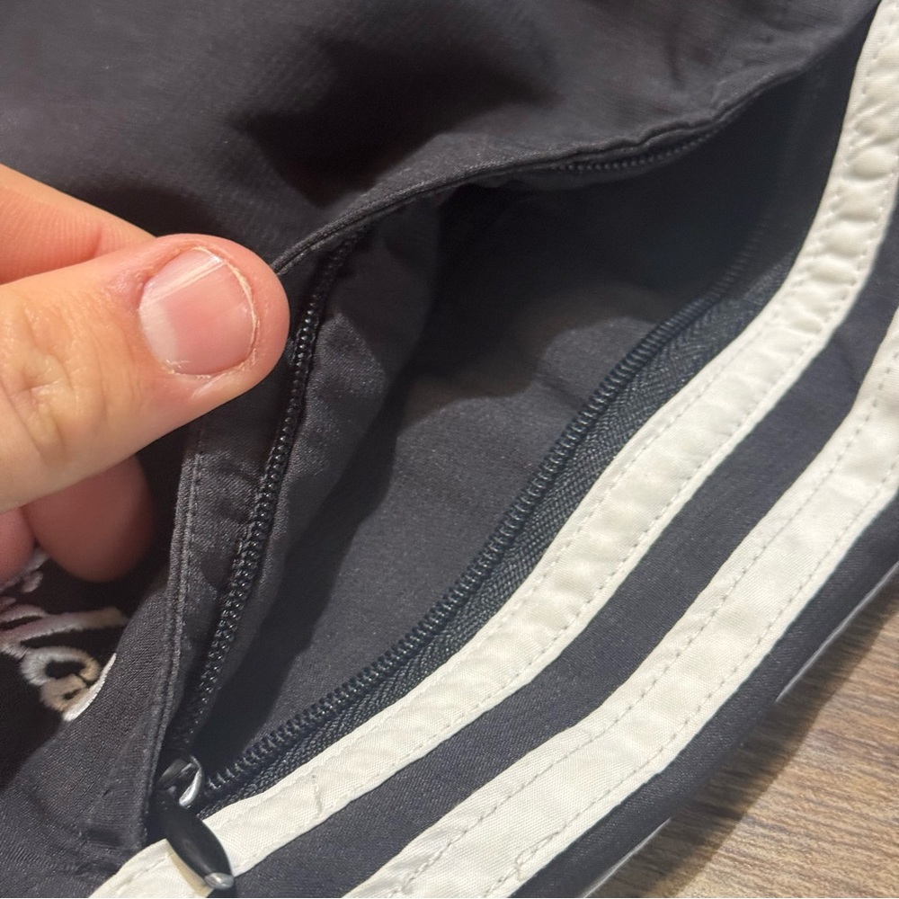 adidas Black Track Pants with White Side Stripes - Picture 3 of 6